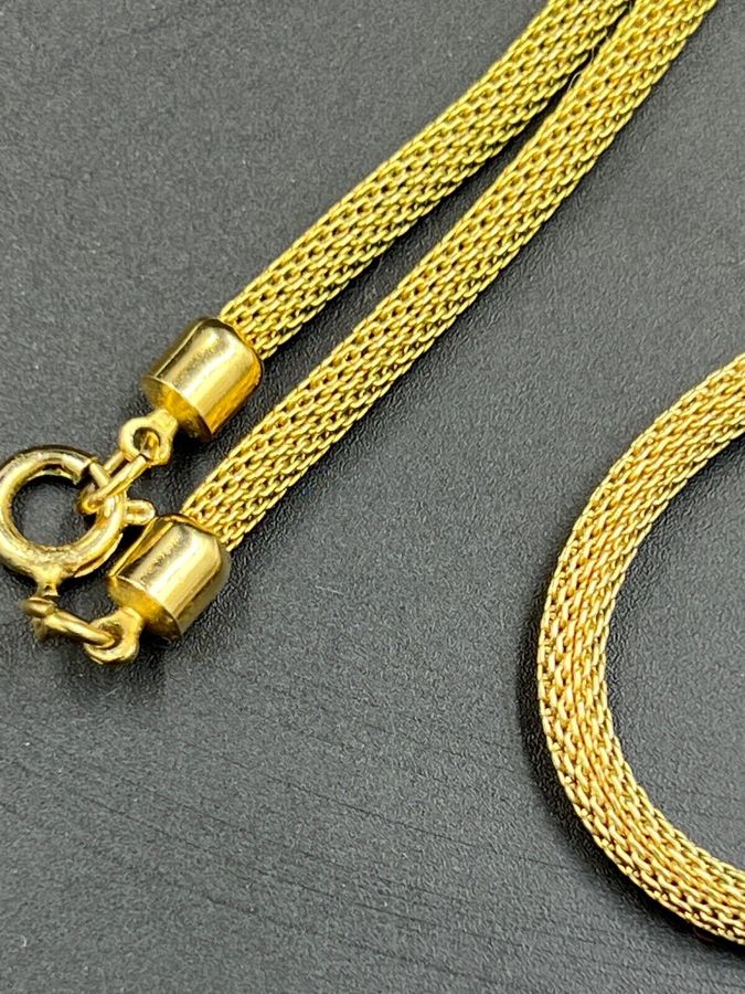 Antique Vintage Gold Plated Snake Choker Necklace