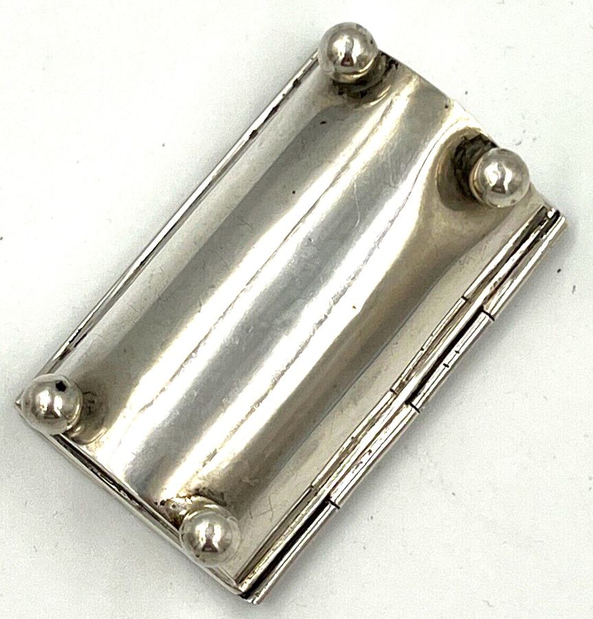 Antique Antique Sterling Silver Edwardian Victorian Double Stamp Box Trough