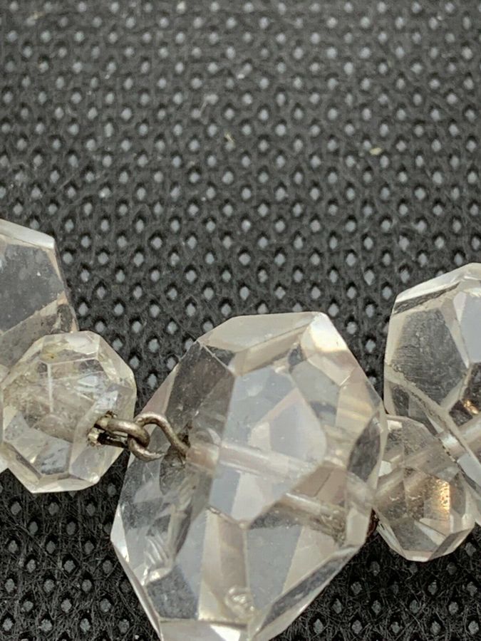 Antique Antique Art Deco Rock Crystal Necklace Graduated and Faceted