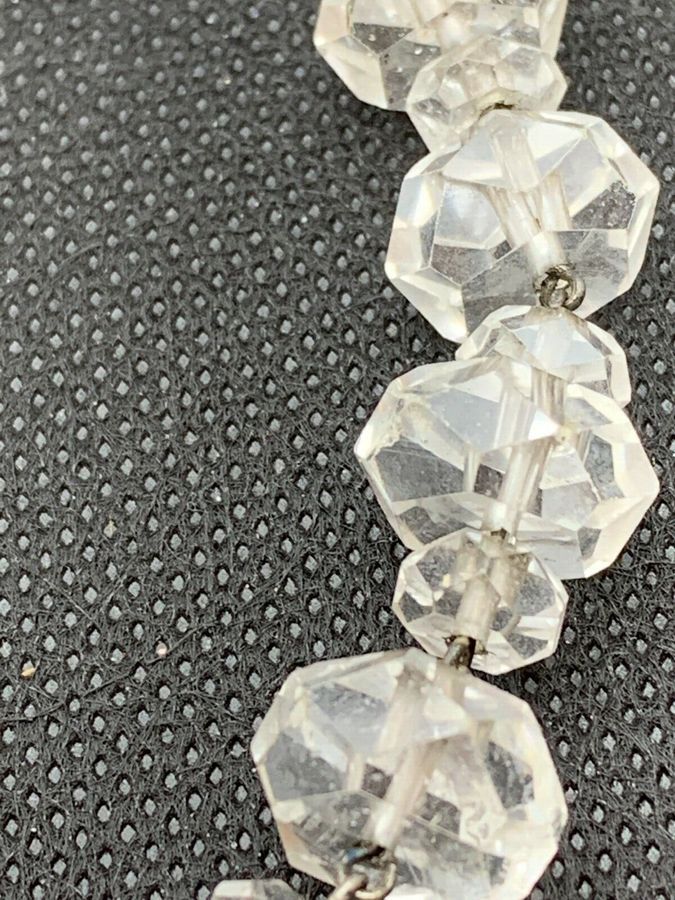 Antique Antique Art Deco Rock Crystal Necklace Graduated and Faceted