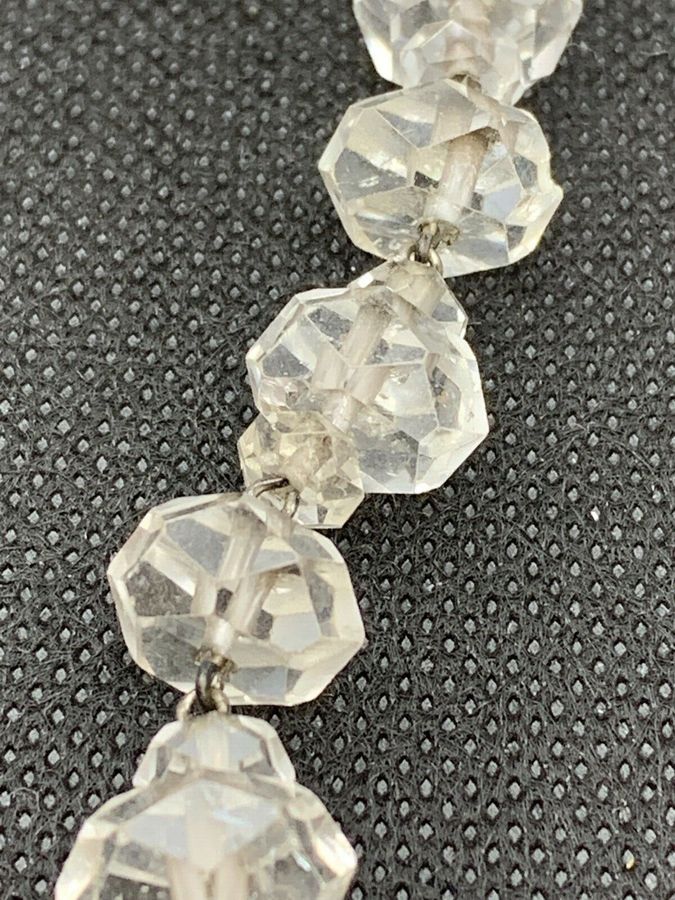 Antique Antique Art Deco Rock Crystal Necklace Graduated and Faceted