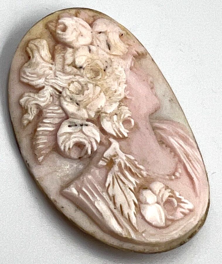 Antique Large Antique Art Nouveau Carved Cameo Coral Exquisite Quality Circa 1900