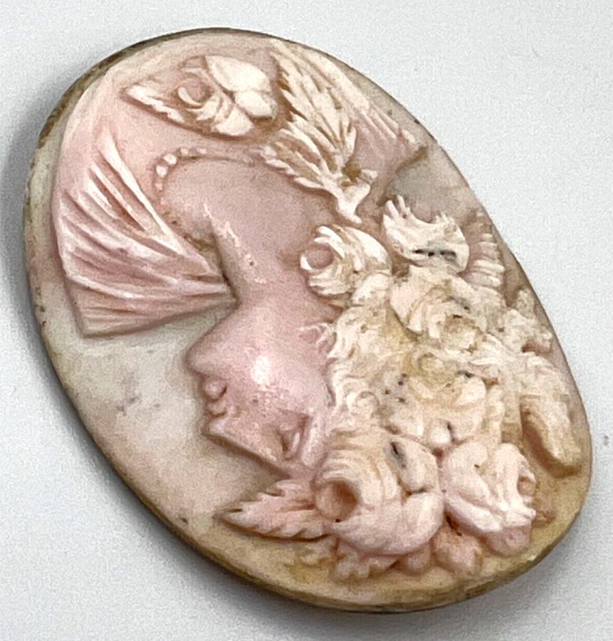 Antique Large Antique Art Nouveau Carved Cameo Coral Exquisite Quality Circa 1900