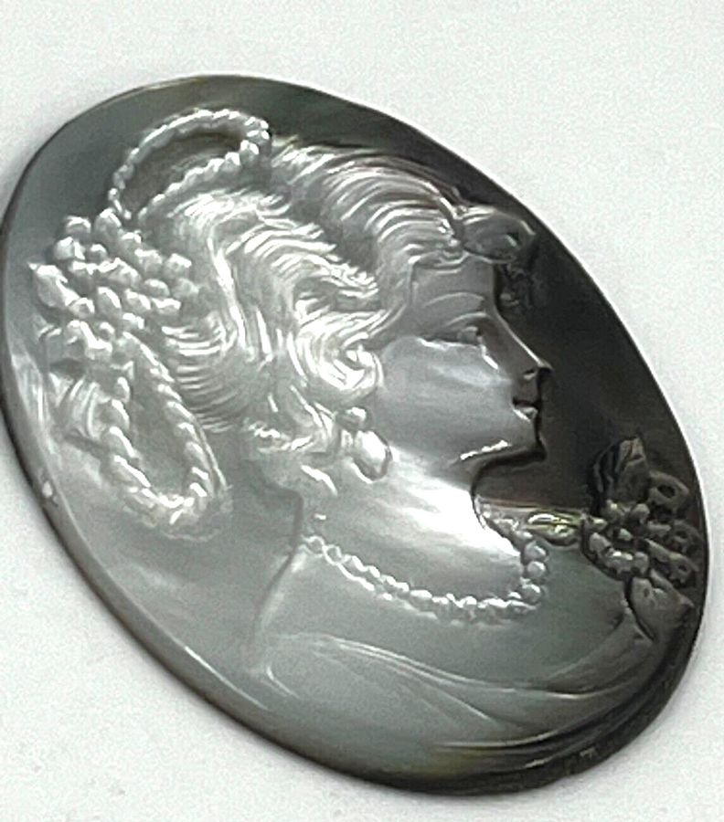 Antique Antique Art Nouveau Mother of Pearl Shell Cameo Italian Circa 1910