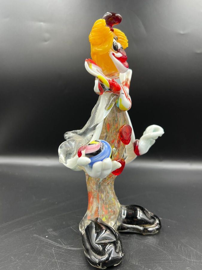 Antique Vintage Authentic Genuine Venetian Glass Clown Murano Large