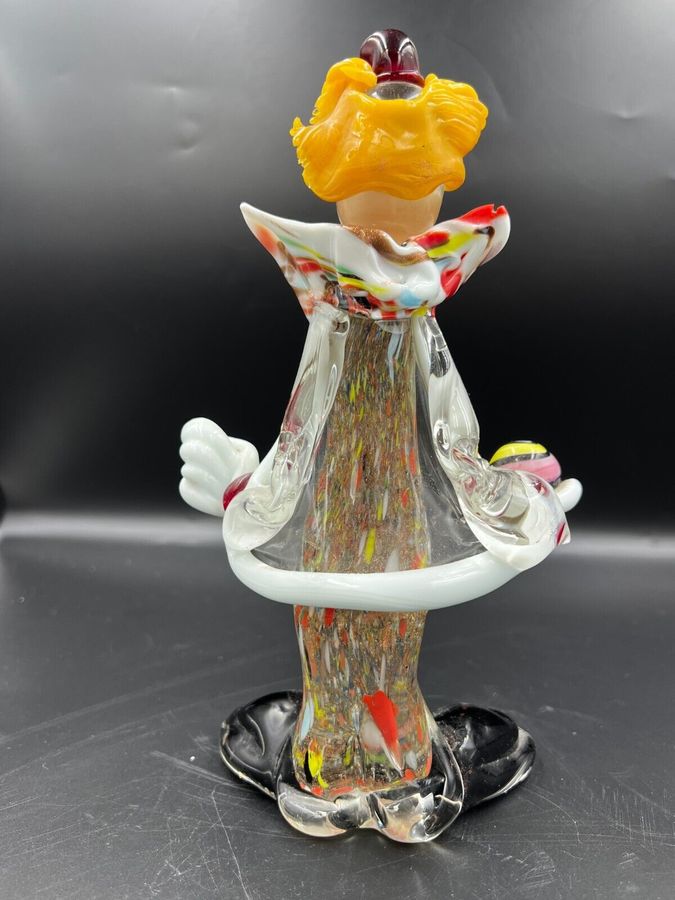 Antique Vintage Authentic Genuine Venetian Glass Clown Murano Large