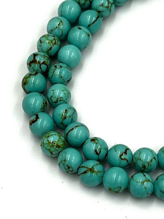 Antique Vintage Czech Turquoise Bead Prayer Beads Necklace