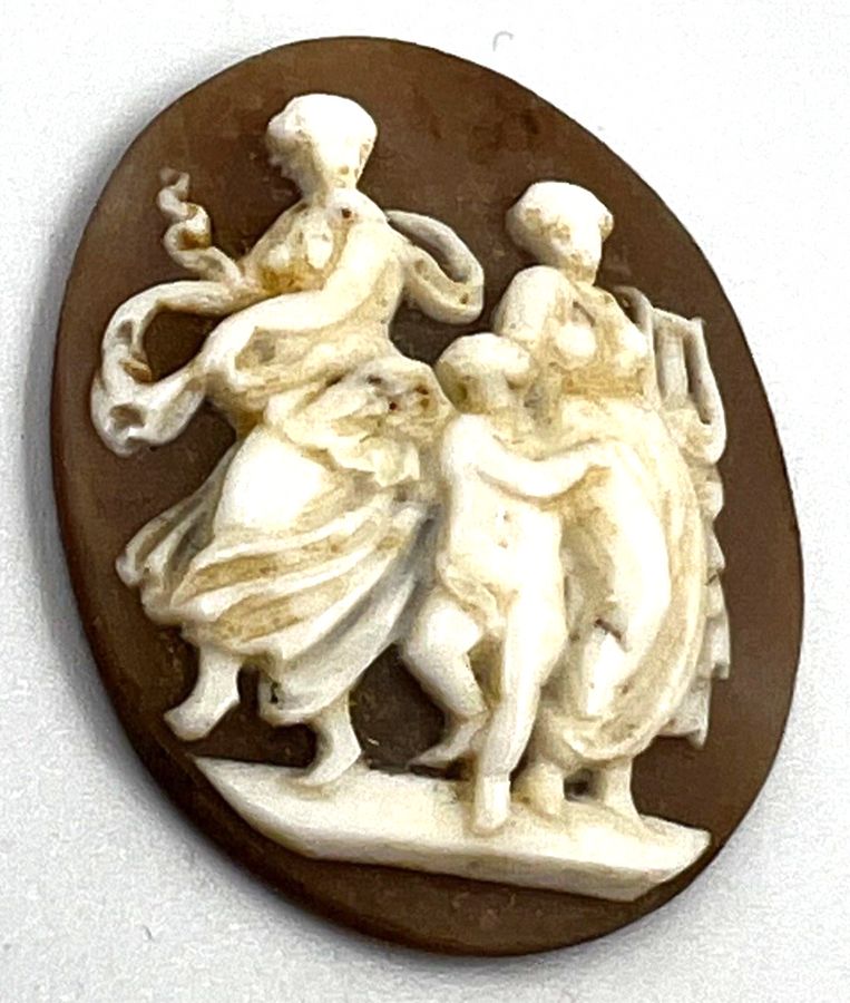 Antique Antique Art Nouveau Carved Shell Cameo  Circa 1910