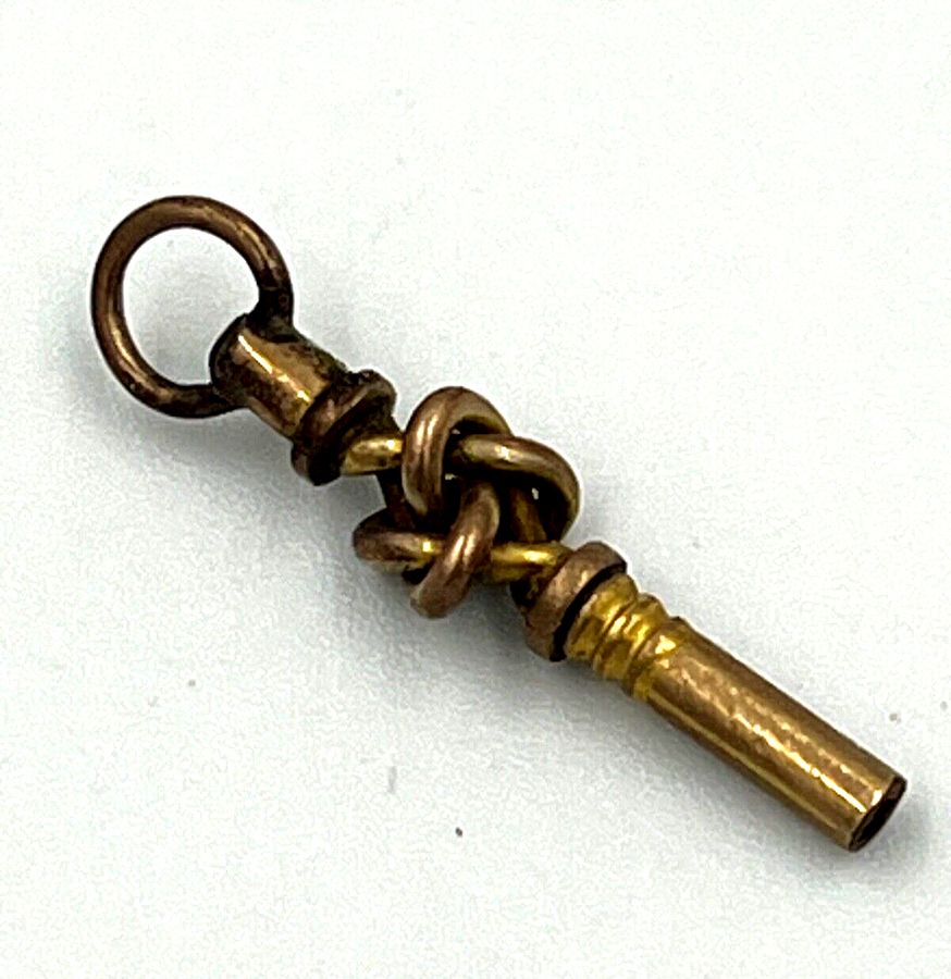 Antique Antique 9CT Gold Pocket Watch Key Victorian with Knot Motif