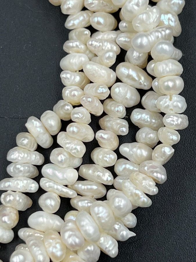 Antique Vintage 5 Row Natural Seed Pearl Necklace Choker Superb Pearls