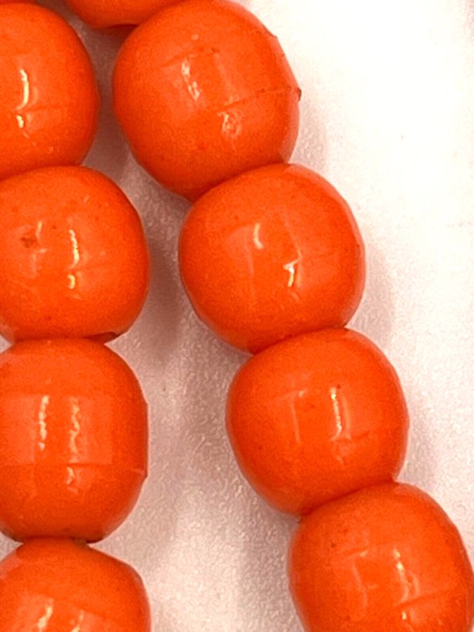 Antique Antique Art Deco Czech Coral Bead Necklace Choker Hand Made Bohemian