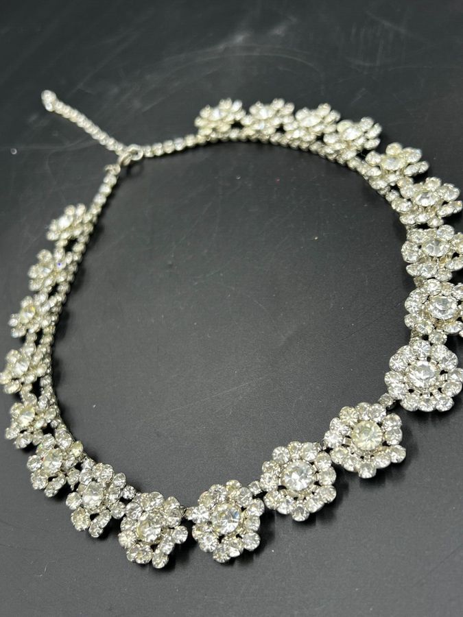 Antique Vintage Art Deco Diamante Czech Crystal Necklace Superb Quality