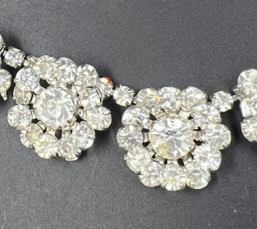 Antique Vintage Art Deco Diamante Czech Crystal Necklace Superb Quality