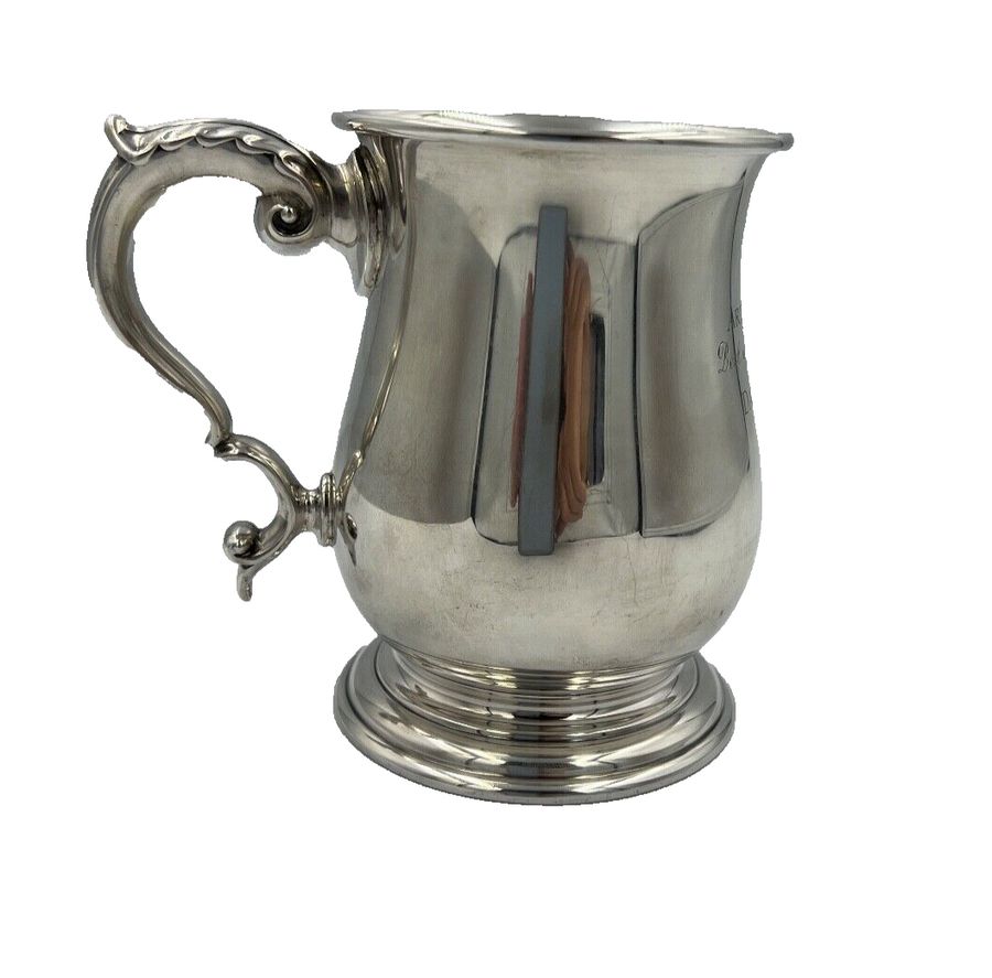 Antique Solid Silver Pint Mug tankard hallmarked by C J Vander