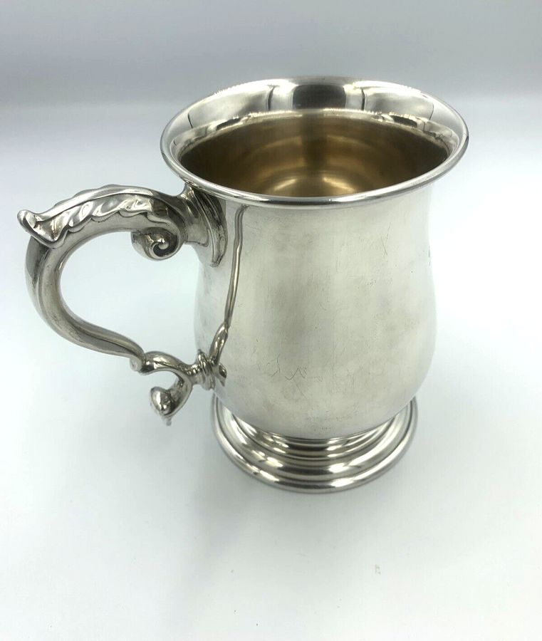 Antique Solid Silver Pint Mug tankard hallmarked by C J Vander