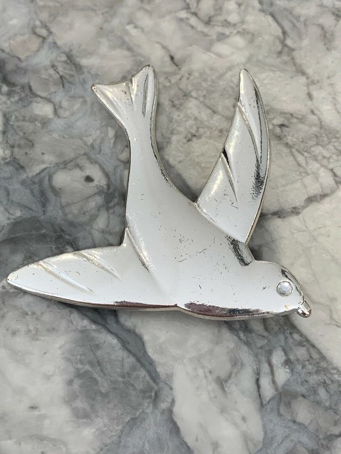 Antique Vintage Art Deco Large Bird Brooch