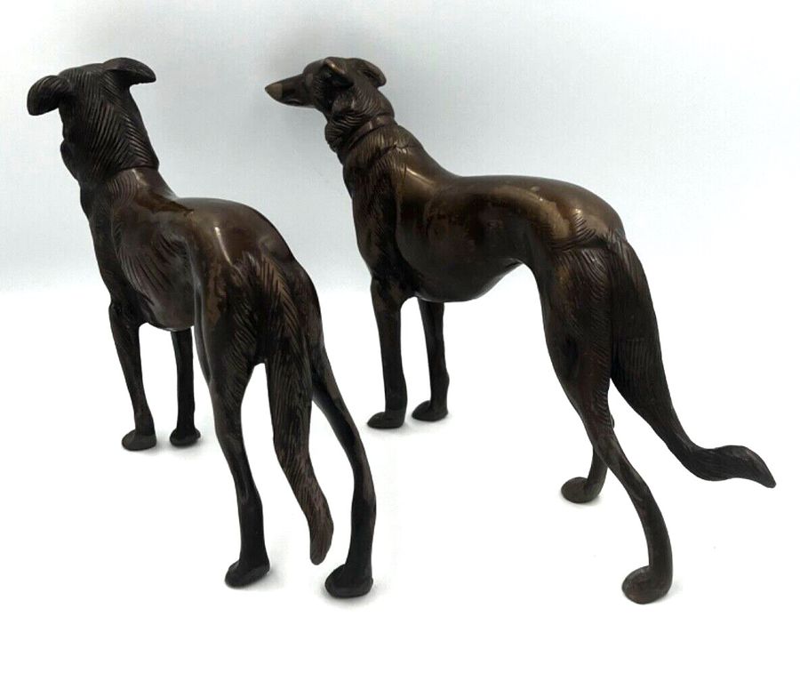 Antique Antique Bronze Dogs Figurines Superb Pair Circa 1920s