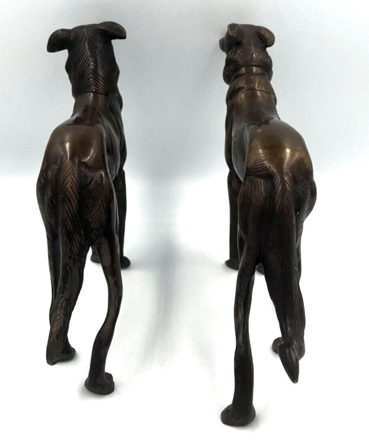 Antique Antique Bronze Dogs Figurines Superb Pair Circa 1920s