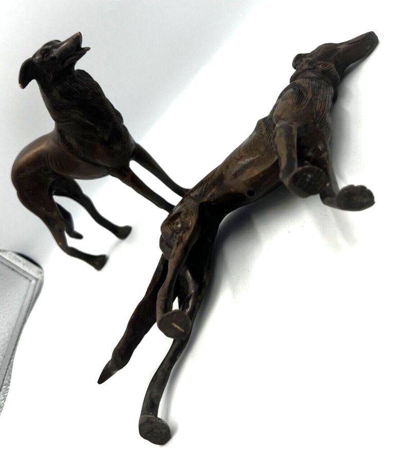 Antique Antique Bronze Dogs Figurines Superb Pair Circa 1920s