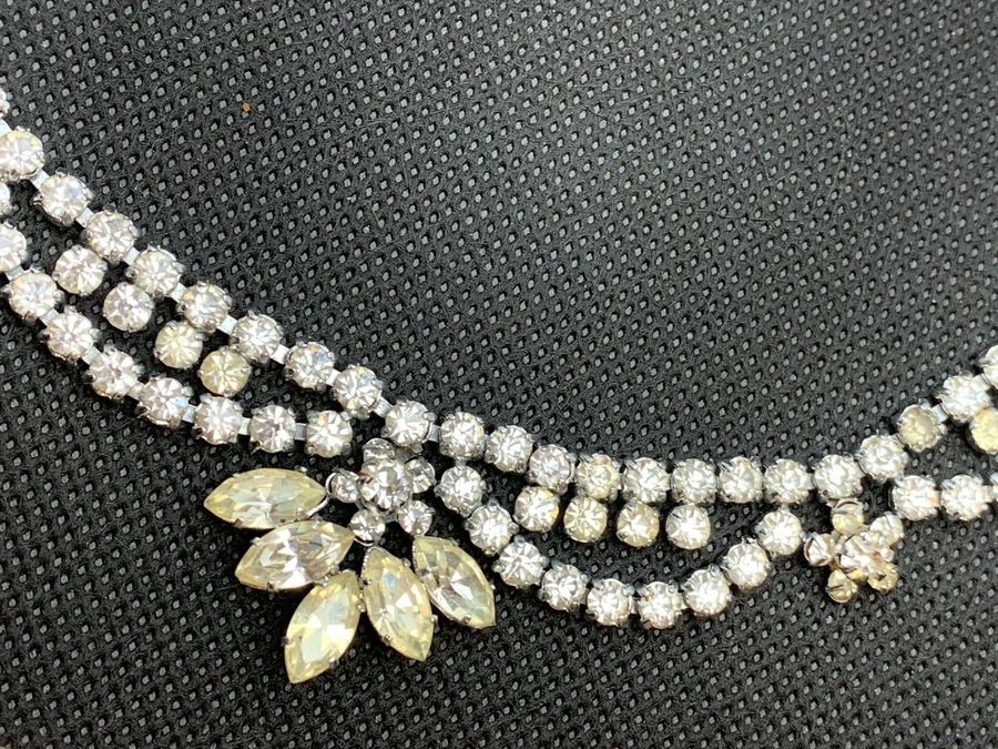 Antique Necklace Evening Pendant Necklace Vintage Art Deco Diamante