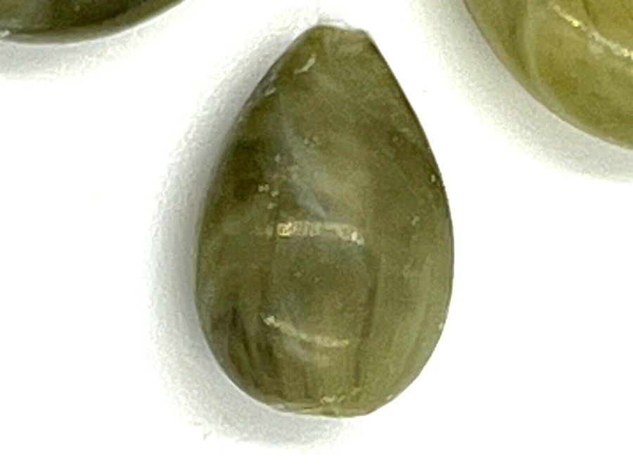 Antique Rare Antique Natural Green Amber Teardrop Shaped Beads 5 Beads