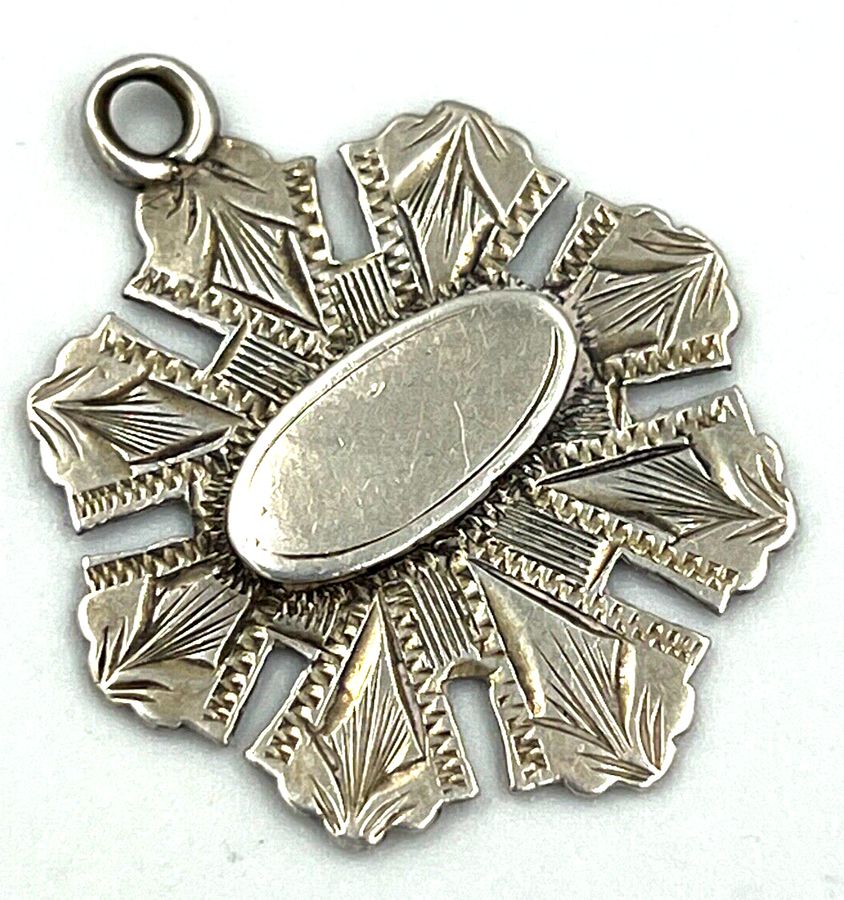 Antique Antique Sterling Silver Hallmarked Pendant Pocket Watch Fob J.C.