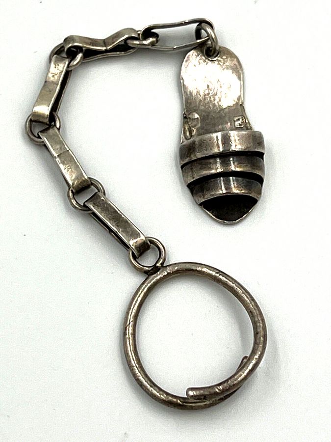 Antique Vintage Solid Silver Key Ring  Shoe Hallmarked TAXCO Mexican