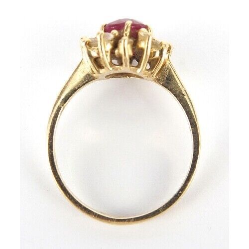 Antique Vintage 14ct Gold Ruby and Topaz Ring Size M Superb Quality