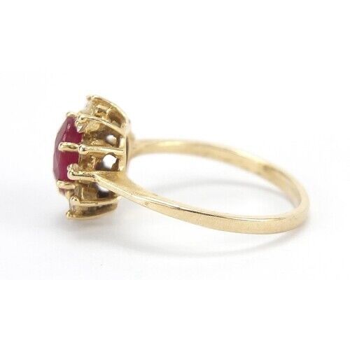 Antique Vintage 14ct Gold Ruby and Topaz Ring Size M Superb Quality