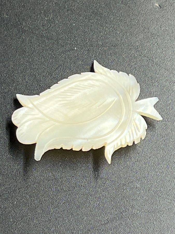 Antique Vintage Brooch Mother of Pearl Tulip Design  Art Deco