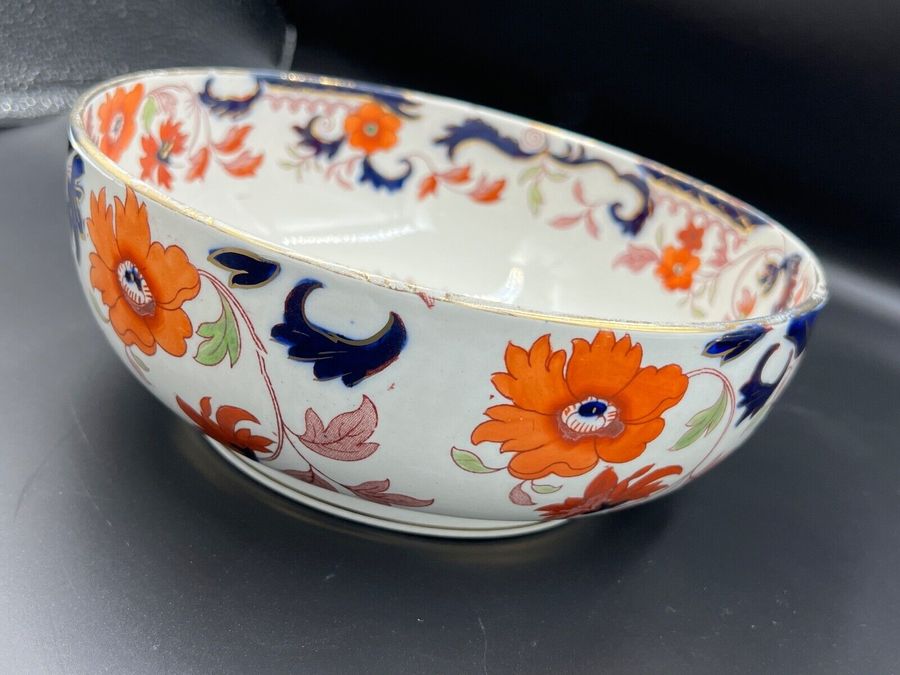 Antique Antique Amhurst Japan Large Bowl Imari Pattern