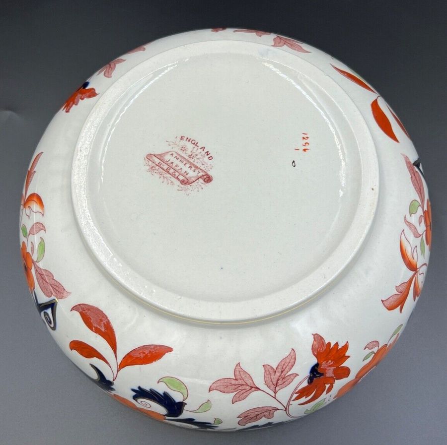 Antique Antique Amhurst Japan Large Bowl Imari Pattern