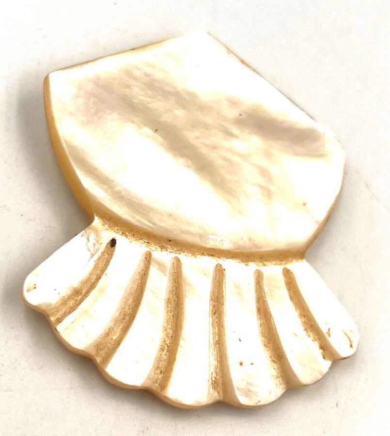 Antique Antique Art Deco Ex Large Mother of Pearl Dress Clip Circa 1920s