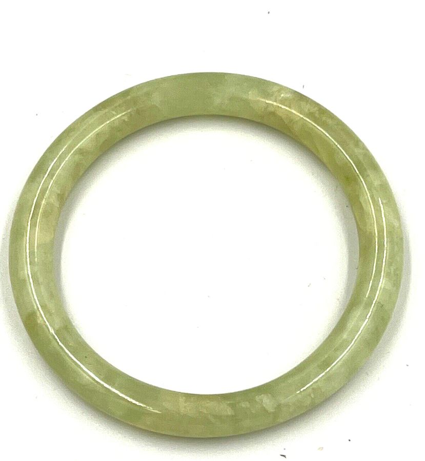 Antique Antique Chinese Celadon Jadeite  Bangle Hololith  Exceptional Colour