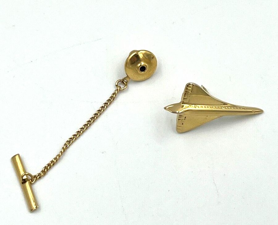 Antique Vintage Concord Brooch Pin and Safety Chain