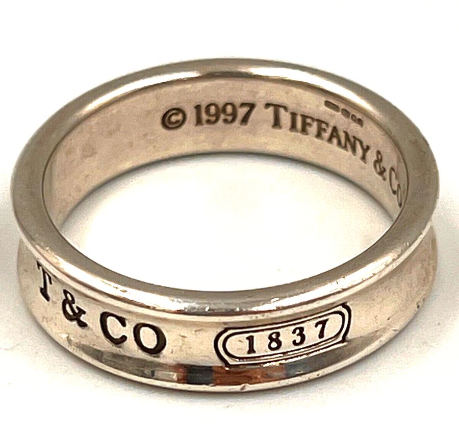 Antique Authentic Vintage Tiffany Sterling Silver 1837 Ring Size Z 1. US 13