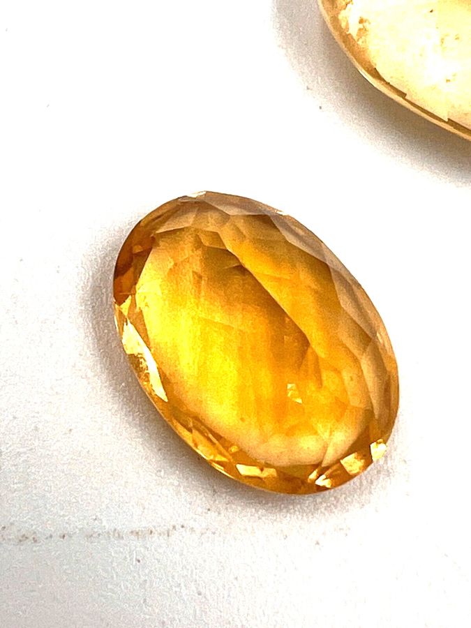 Antique Antique 2 x Large Oval Citrines Loose Natural Gemstone Superb Cut Fabulous