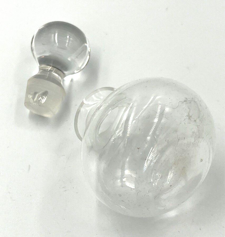 Antique Vintage Dartington Crystal Glass Perfume Bottle Circa 1980s Hallmarked