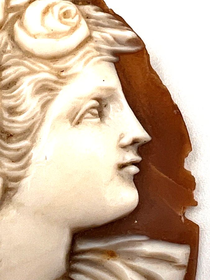 Antique Antique Victorian Large Shell Cameo Italian Exquisitly Carved