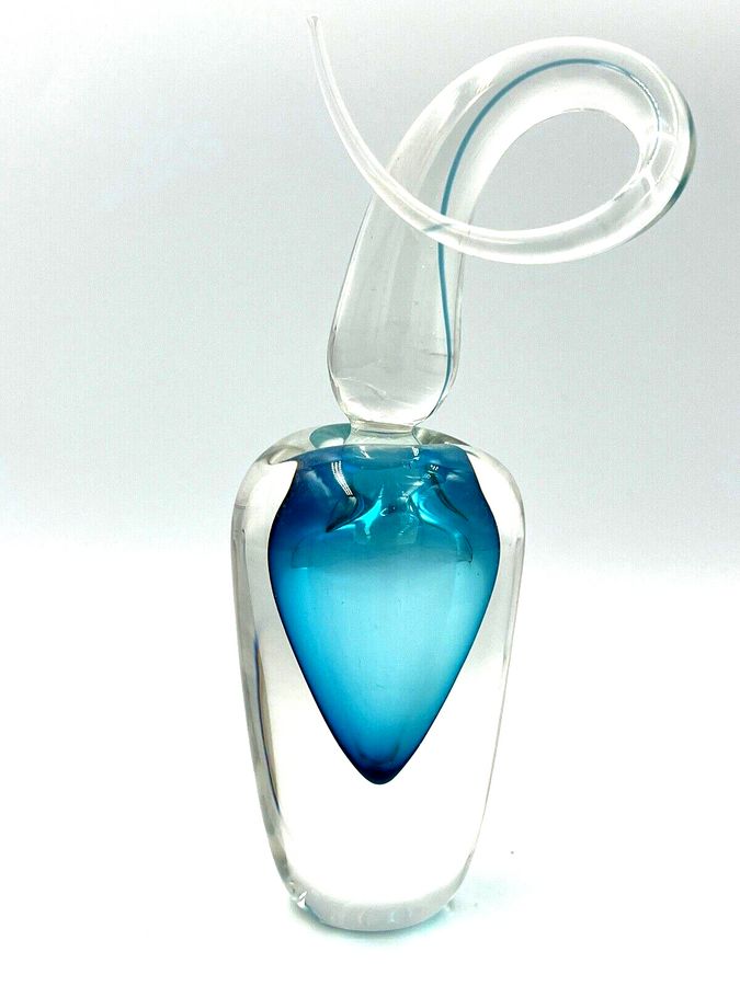 Antique Art Glass Heart Perfume Bottle Collectors Catherine Hough Signed Exquisite