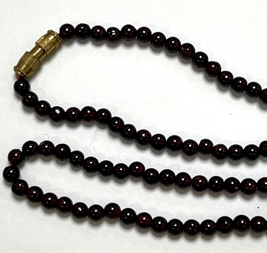 Antique Antique Vintage Art Deco Dark Red Natural Garnet Necklace Choker