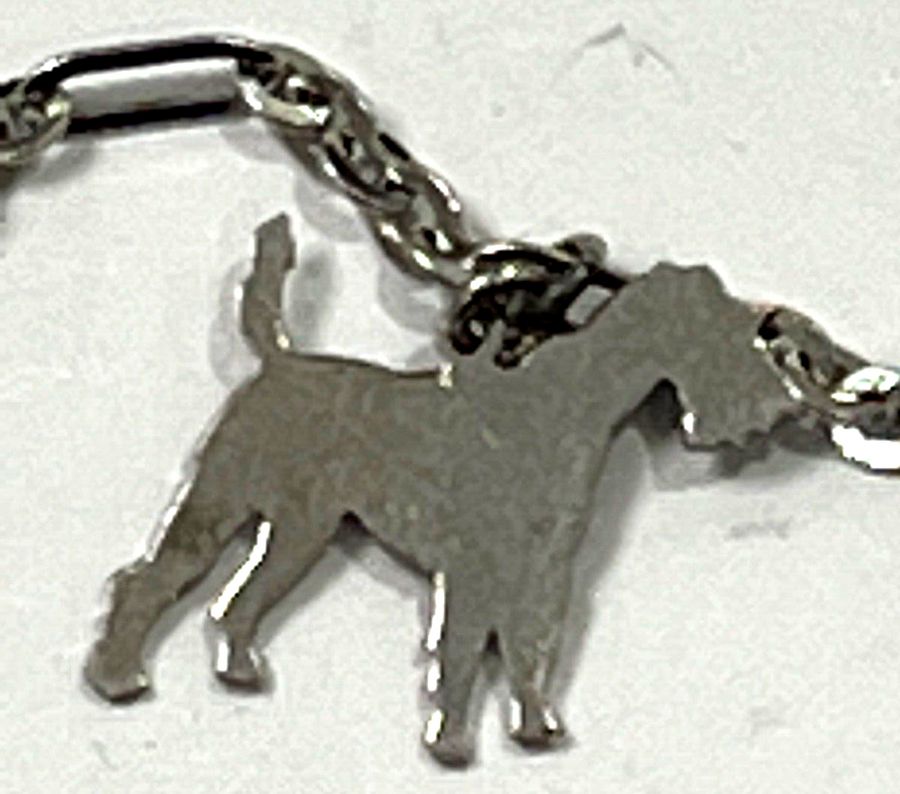 Antique Unusual Novelty Vintage Silver Bracelet Showing 5 Different Dog Breeds Charms