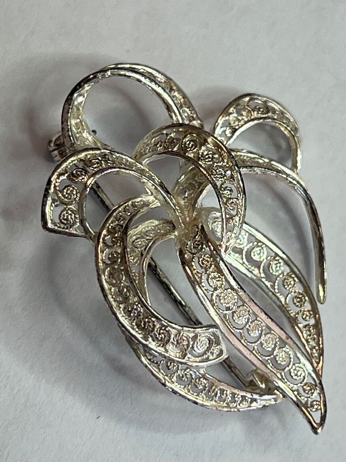 Antique Vintage Solid Silver Hallmarked Brooch Pin