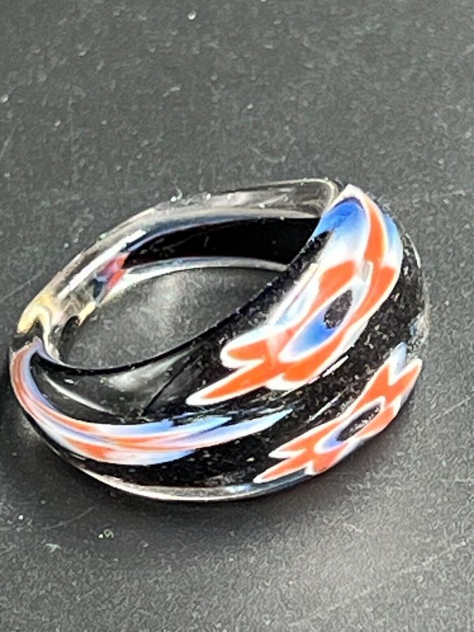 Antique Vintage Venetian Glass Ring Italian Murano Size S