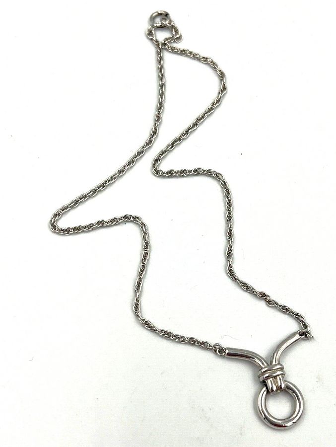 Antique Vintage Hallmarked Triffari Necklace Choker Double Linked Chain Knot Pendant