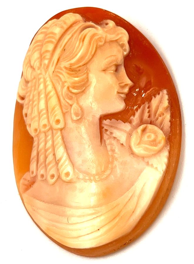 Antique Antique Victorian Ex Large Shell Cameo Hand Carved Italian