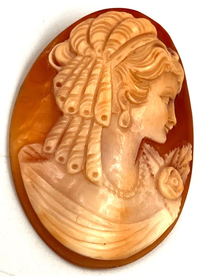 Antique Antique Victorian Ex Large Shell Cameo Hand Carved Italian