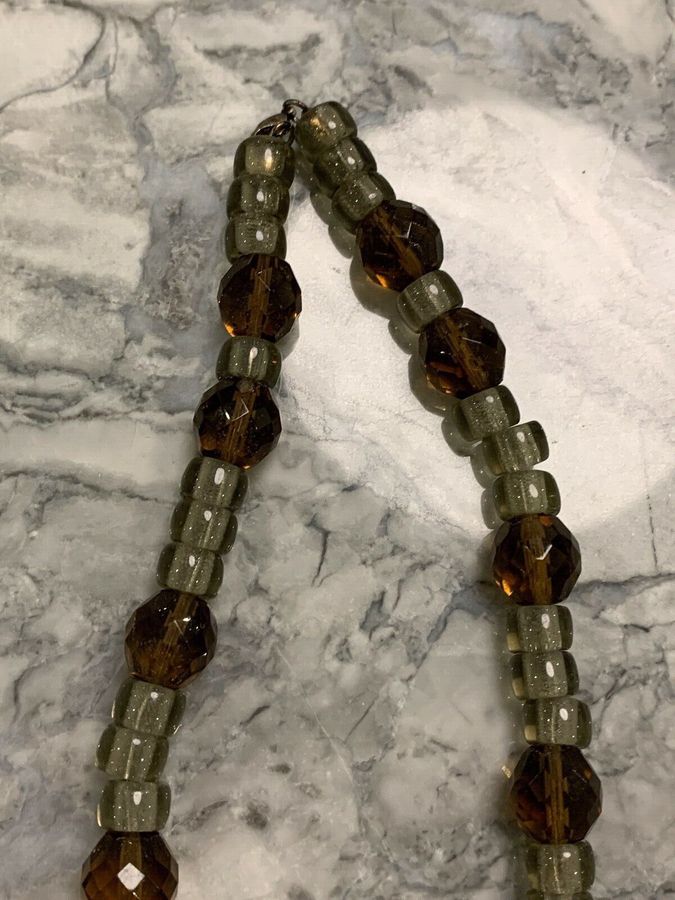 Antique Vintage Art Deco  Czech Bead Necklace