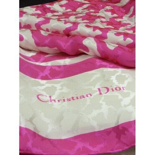 Antique Vintage Gigantic XL Pure Silk Christian Dior Scarf Shawl Wrap Houndstooth