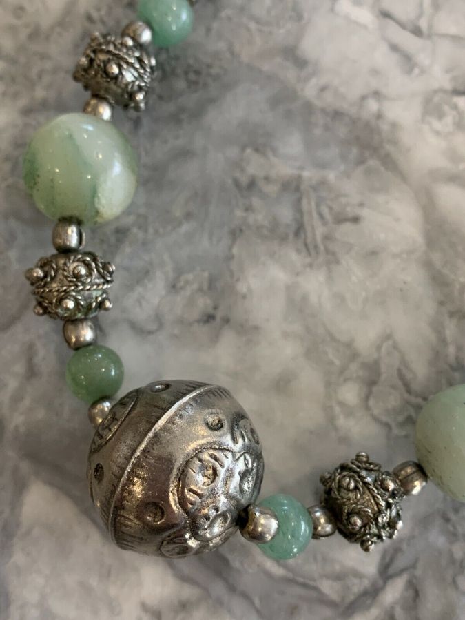 Antique Vintage Czech Jade Necklace